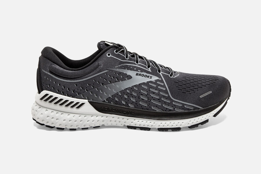 Brooks Running Shoes - Adrenaline GTS 21 Road Mens - Black/Grey - JRB-062598